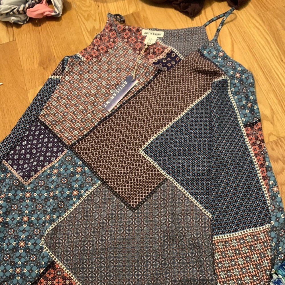 patterned midi dress